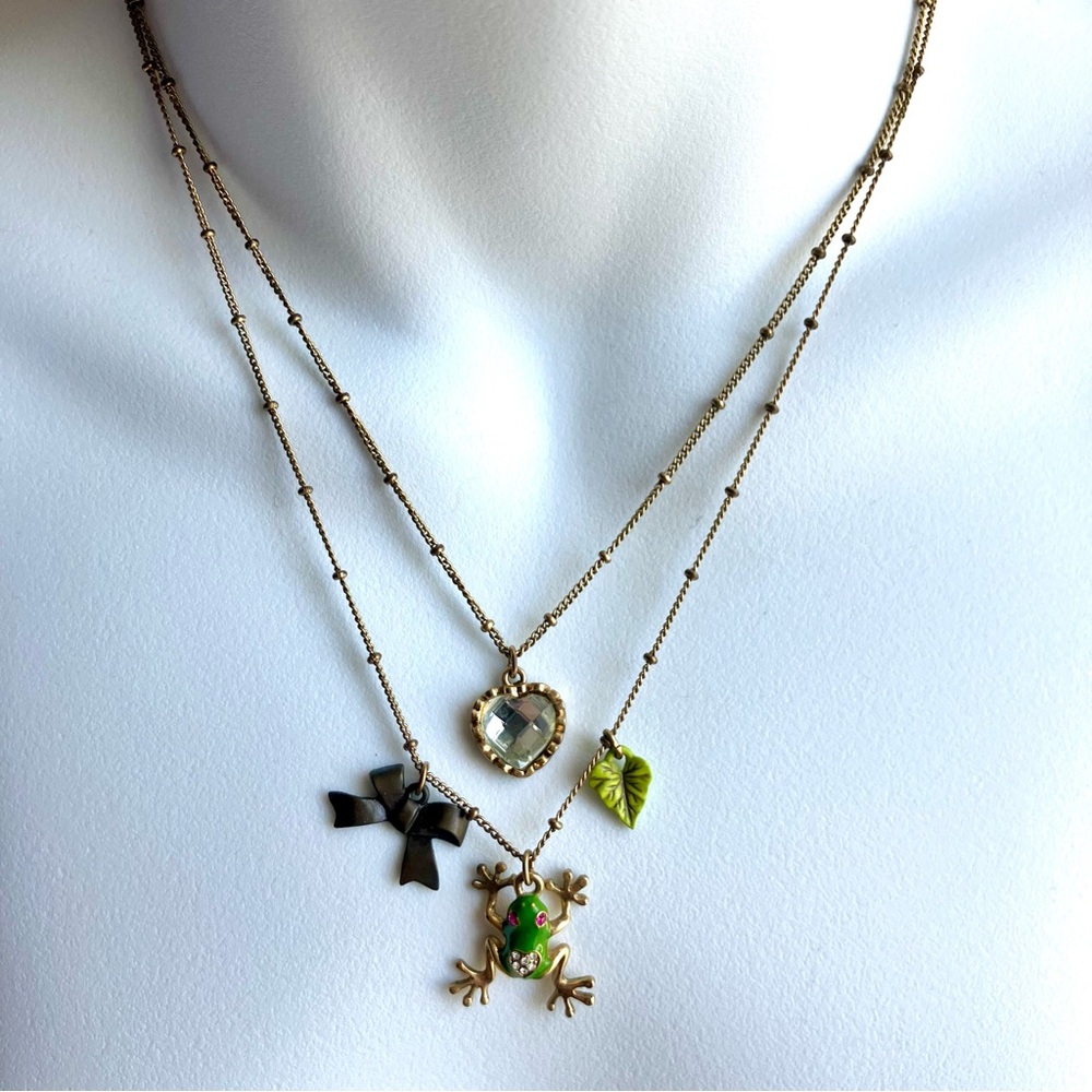 Betsey Johnson Double Layered Frog Necklace